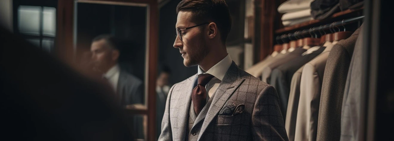 Man in a checkered suit